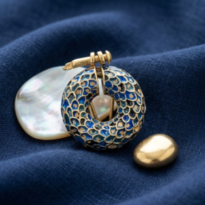 Home vintage gold honeycomb inlaid blue crystal hoop huggie earrings