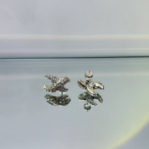 full paved crystal cross x shape statement stud earrings