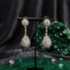 multi color crystal double teardrop long drop earrings